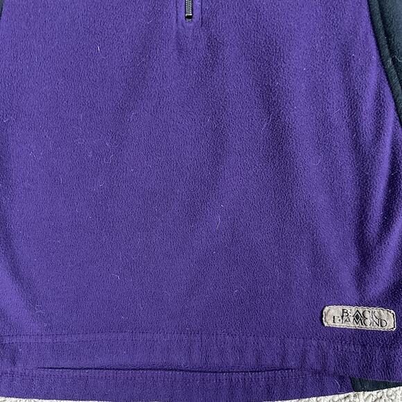 Black Diamond Fleece Pullover Womens Medium Purple Black Quarter Zip Made USA - Picture 4 of 12